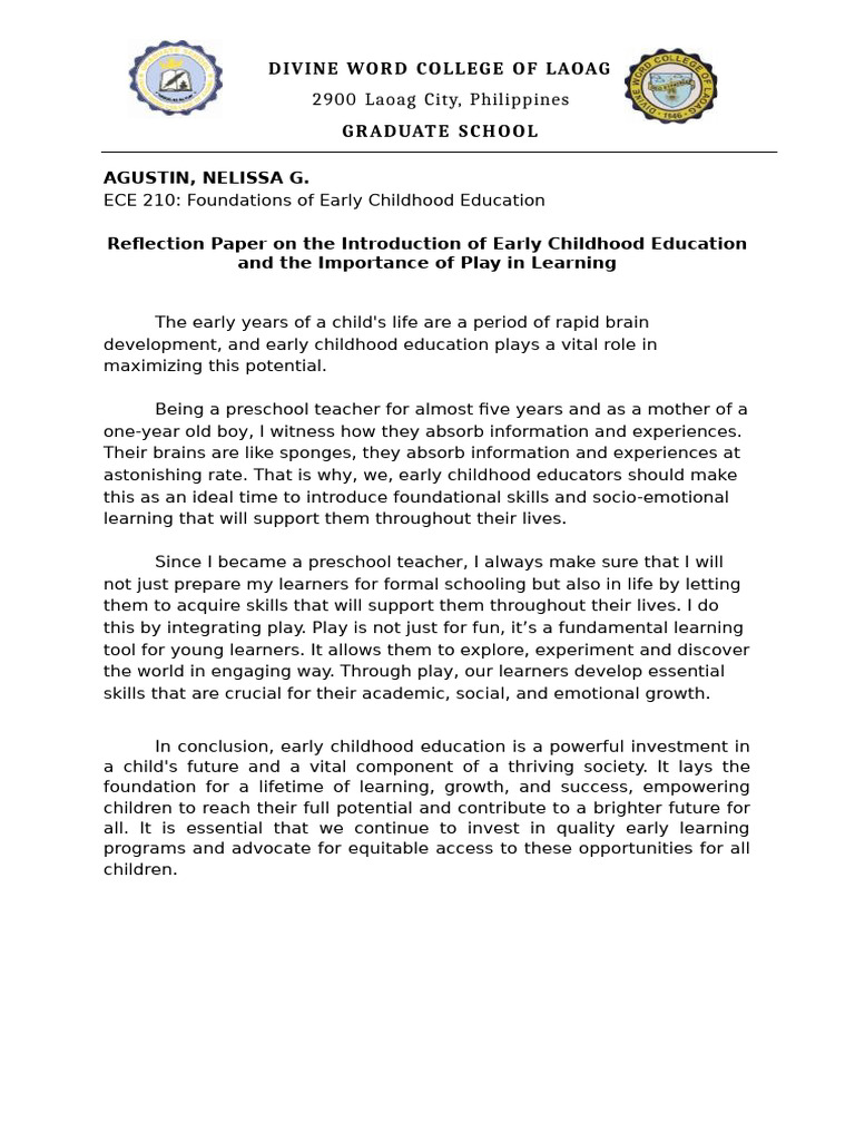 Importance of Play in Early Education | PDF
