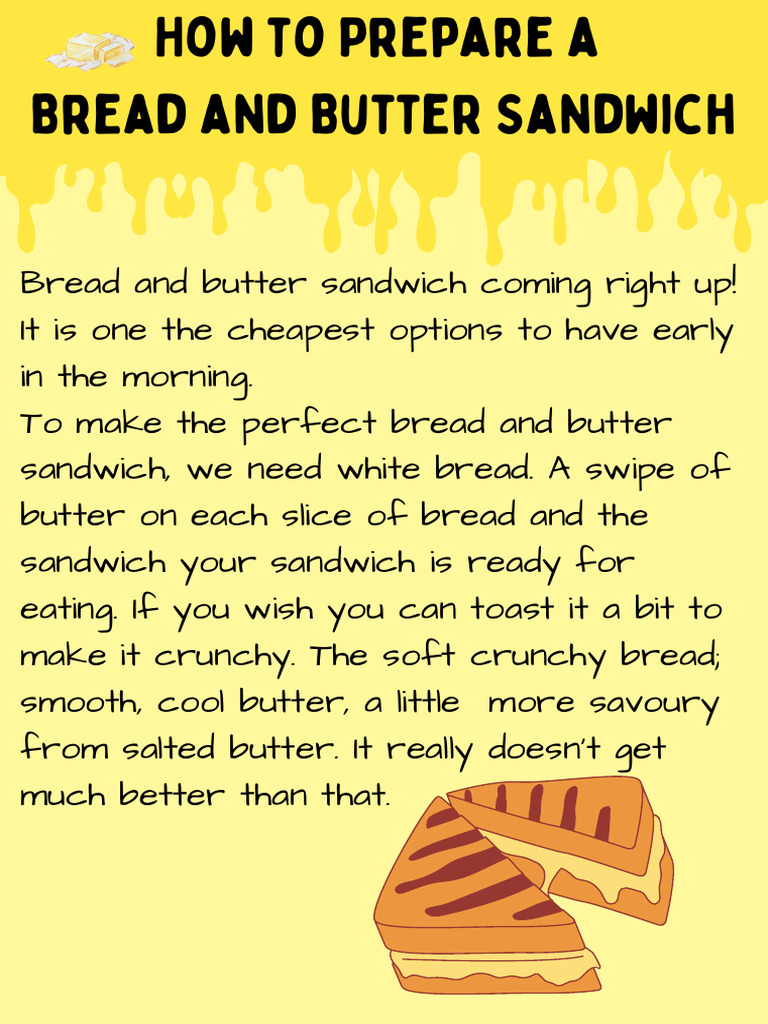 Easy Bread and Butter Sandwich Recipe | PDF