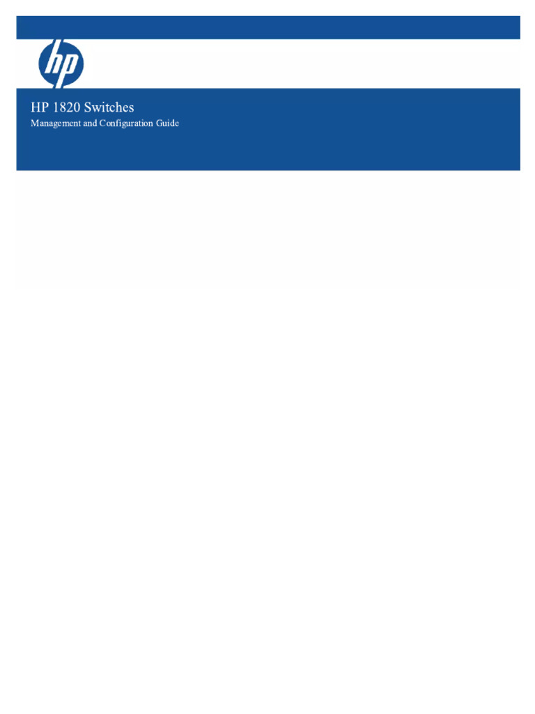 Manual HP 1820-24G-PoE+ (110 Páginas) | PDF