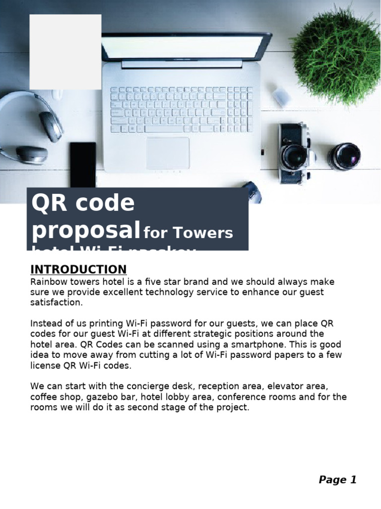 QR Code Wi-Fi Access Proposal for Hotels | PDF | Qr Code | Wi Fi