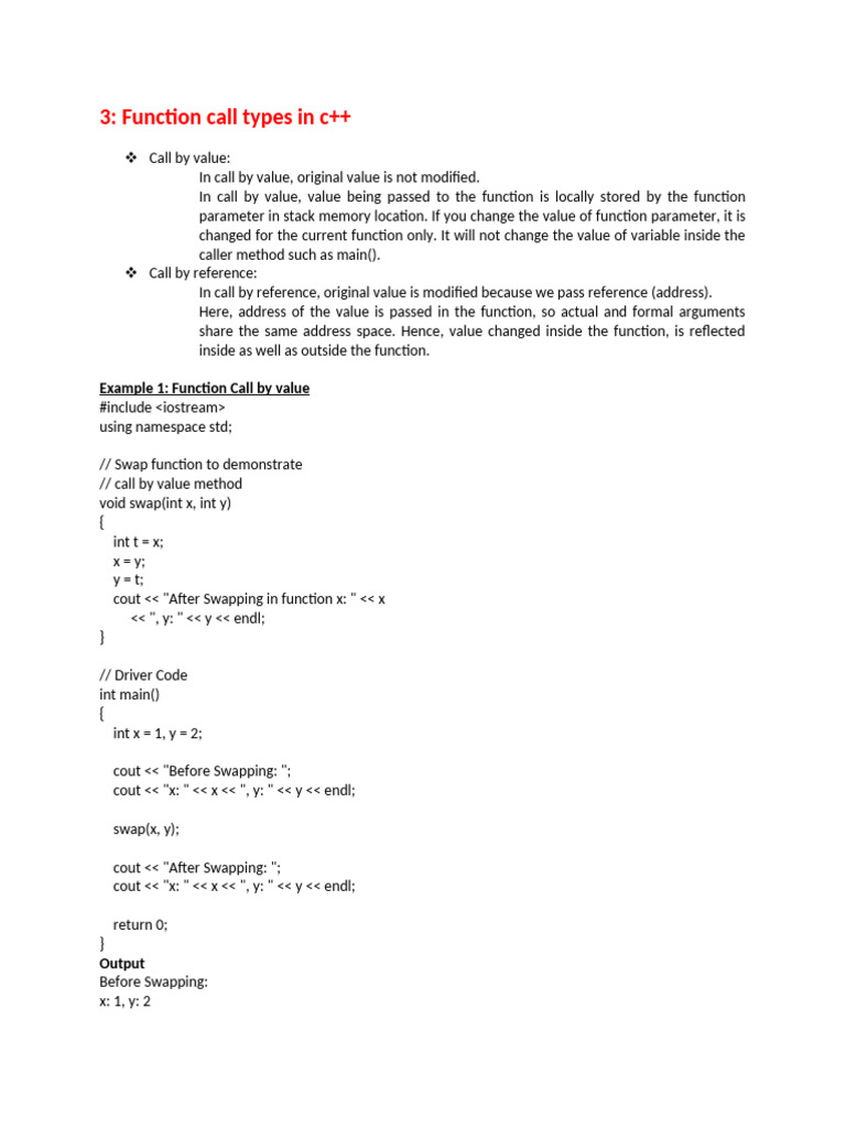 EXP-3 Types of Function call | PDF