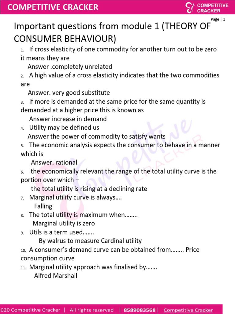 The Theory of Consumer Behaviour | PDF | Elasticity (Economics) | Demand