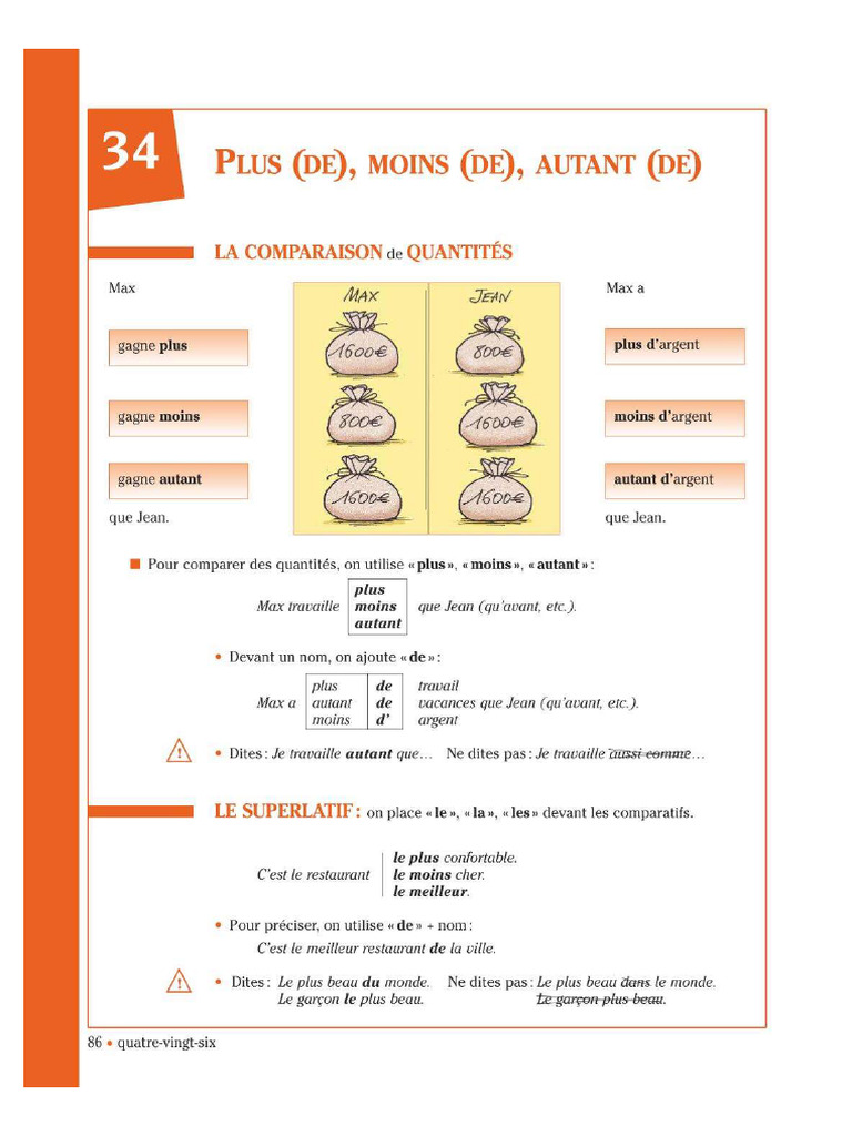 La Comparaison de Quantités 86, 87 | PDF