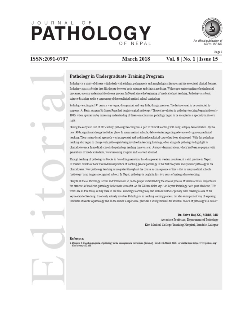 Pathology in Undergraduate Training Program | PDF | Pathology | Medical ...