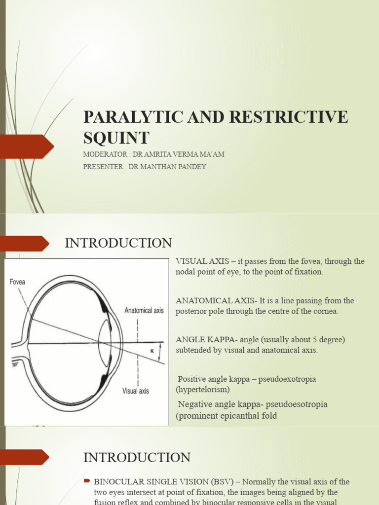 Understanding Paralytic and Restrictive Squint | PDF | Senses | Eye
