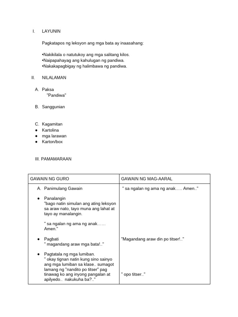 Layunin 1 | PDF