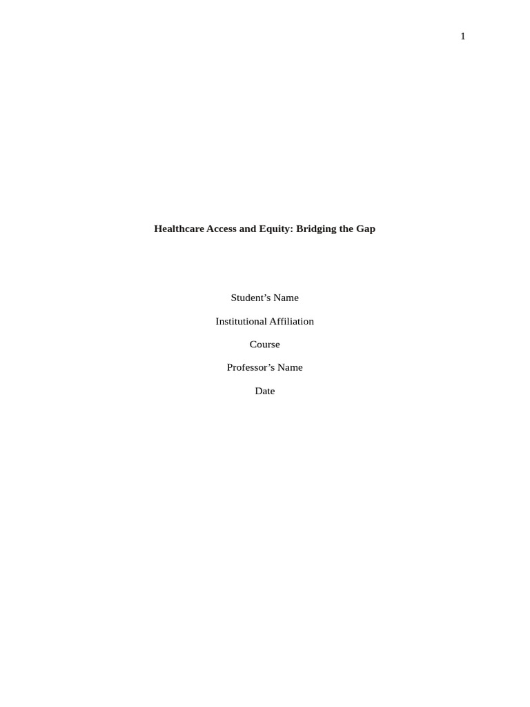 Bridging Healthcare Access Gaps | PDF | Health Equity | Health Care