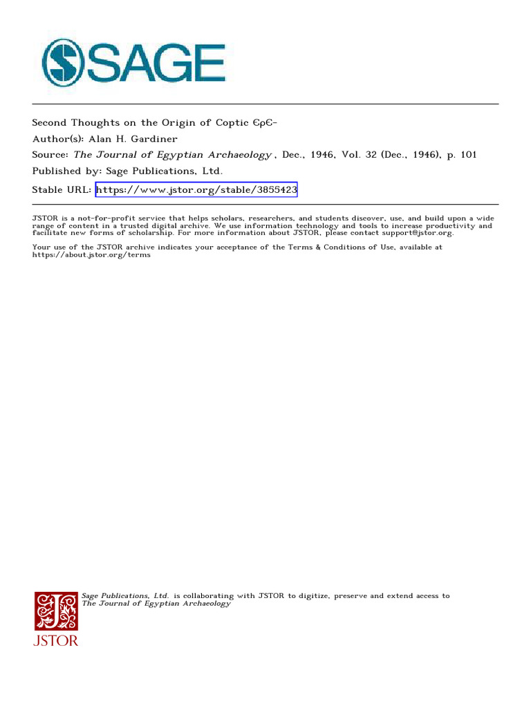 Revisiting Coptic epe- Origins | PDF