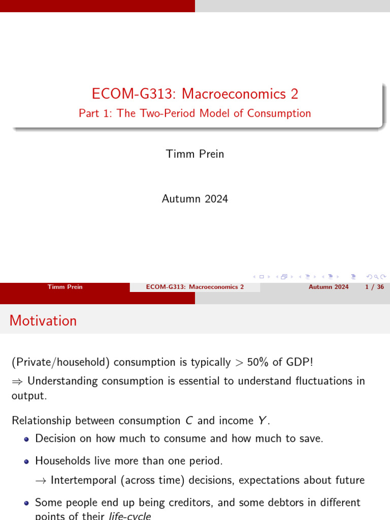Two-Period Consumption Model Explained | PDF | Consumption (Economics ...