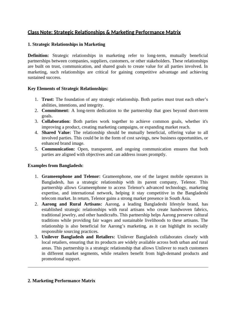 Class Note - STR MKT and Performance MKT - 1.12.2024 | PDF | Marketing ...