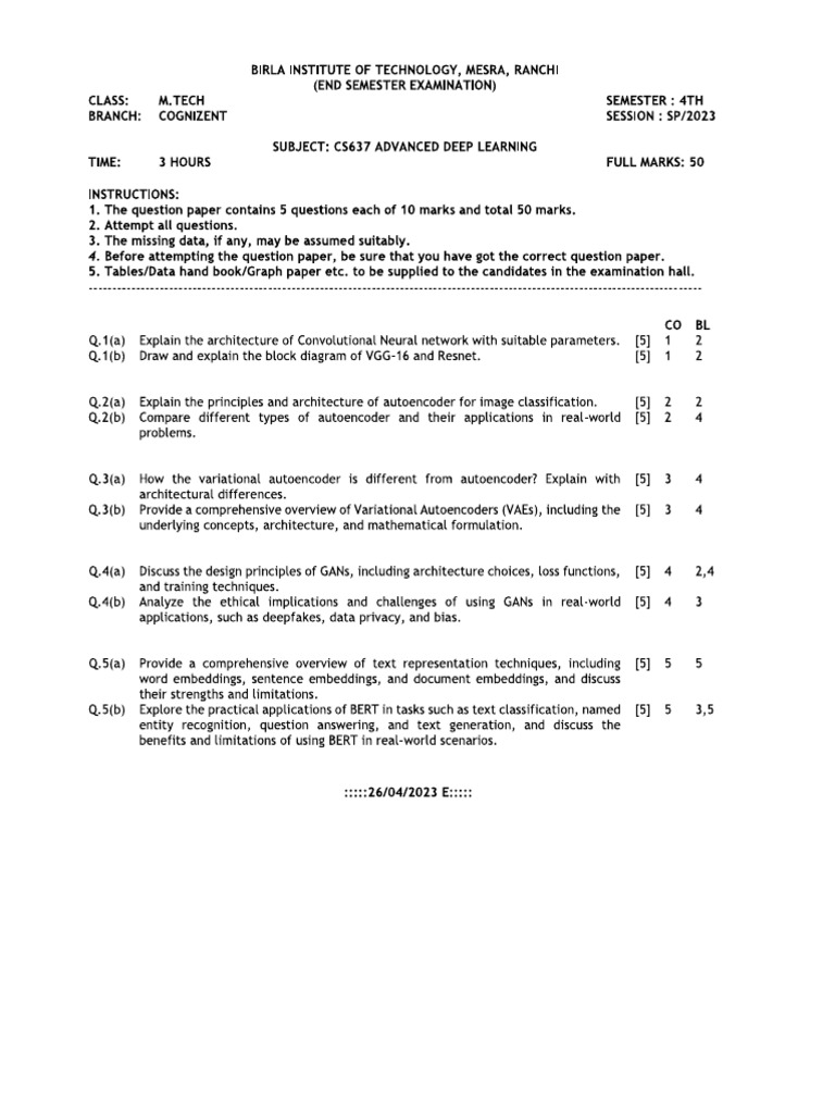 Advanced DL | PDF