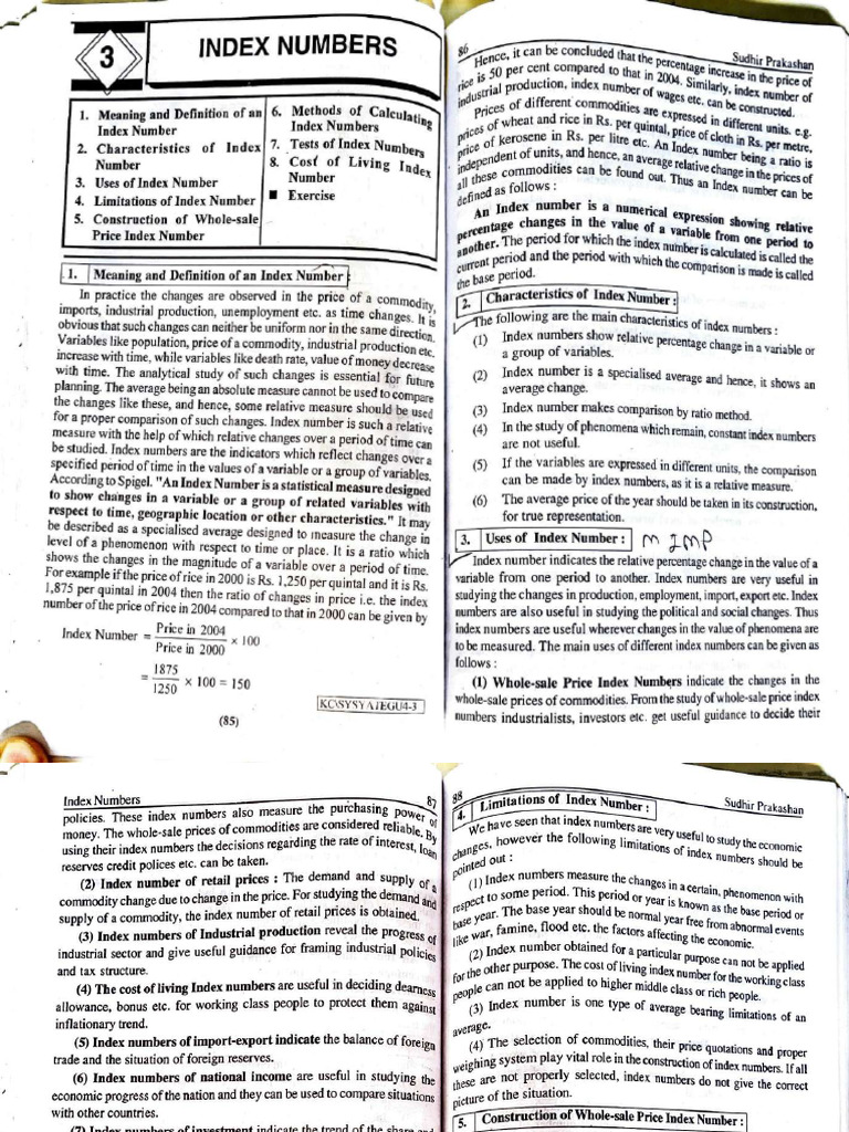 Unit - 3 (Index Numbers) | PDF