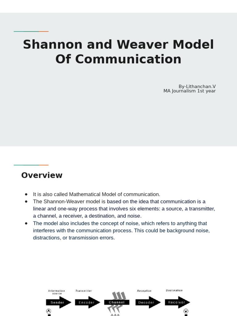 Shannon and Weaver Model of Communication | PDF