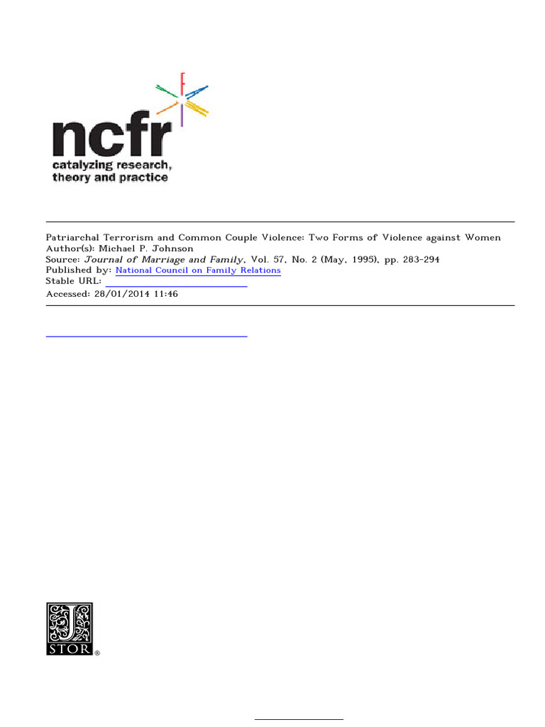 Johnson 1995 - 2 Forms of Violence | PDF | Domestic Violence | Violence