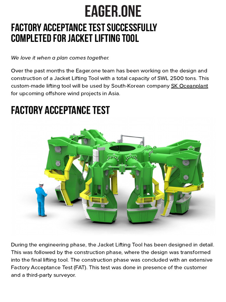 Factory Acceptance Test JLT Completed Successfully - Eager - One | PDF ...