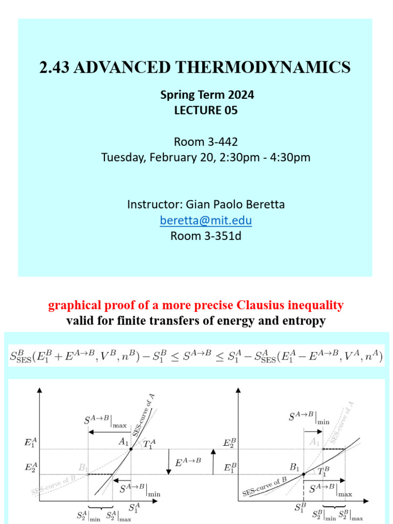Lecture 5 - Definition of Heat Interaction First and Second Law ...