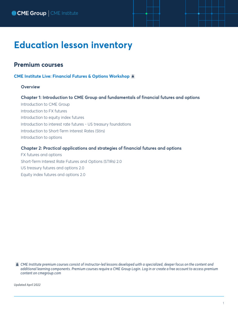 CME Institute: Futures & Options Training | PDF | Futures Contract ...