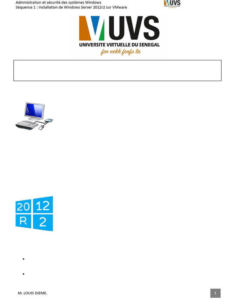 Installation de Windows Server 2012 R2 sur VMware | PDF