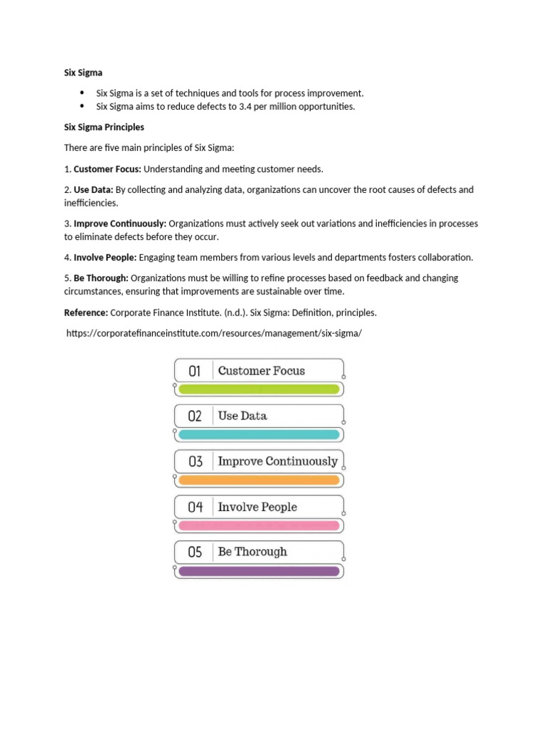 Six Sigma: Key Principles Guide | PDF