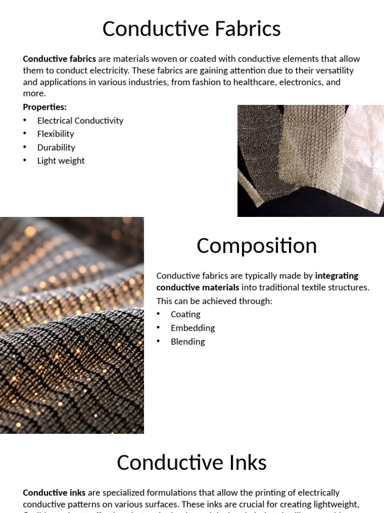 Conductive Fabrics and Inks Overview | PDF
