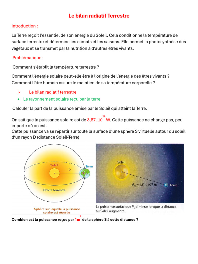 Bilan radiatif terrestre et albédo | PDF | Atmosphère de la Terre ...