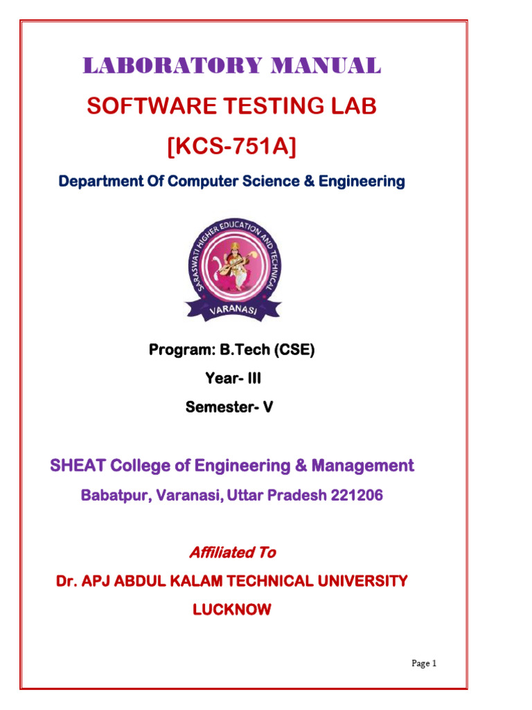 Software Testing Front Page | PDF