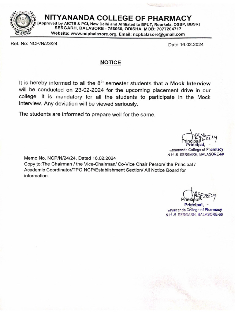 Mock Interview Notice | PDF