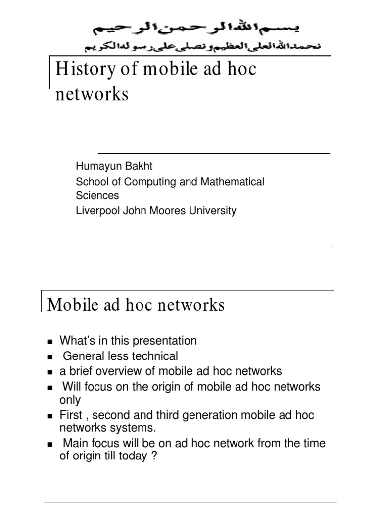 Overview of Mobile Ad Hoc Networks | PDF | Wireless Ad Hoc Network ...