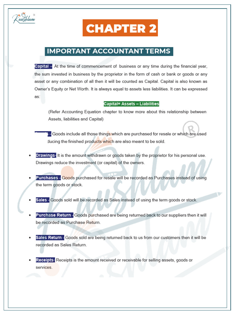 Chapter+3-+Basic+Accounting+Terms | PDF | Revenue | Expense
