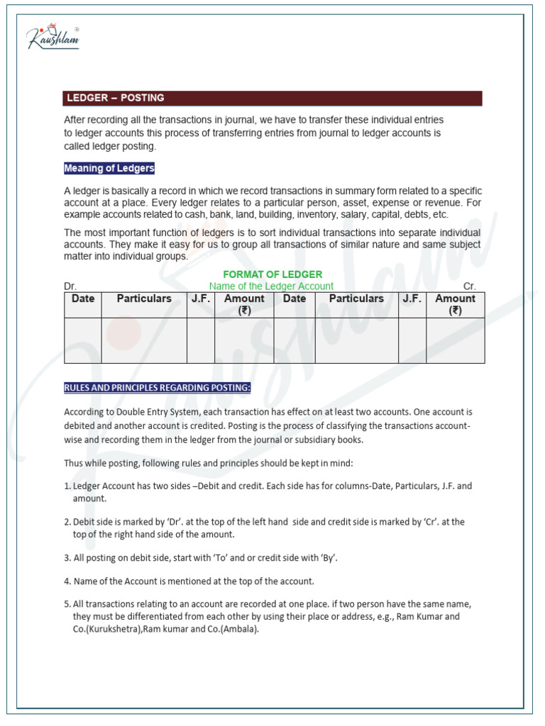 Chapter+5-+Ledger,Trial+Balance+and+Financial+Statements | PDF | Debits ...