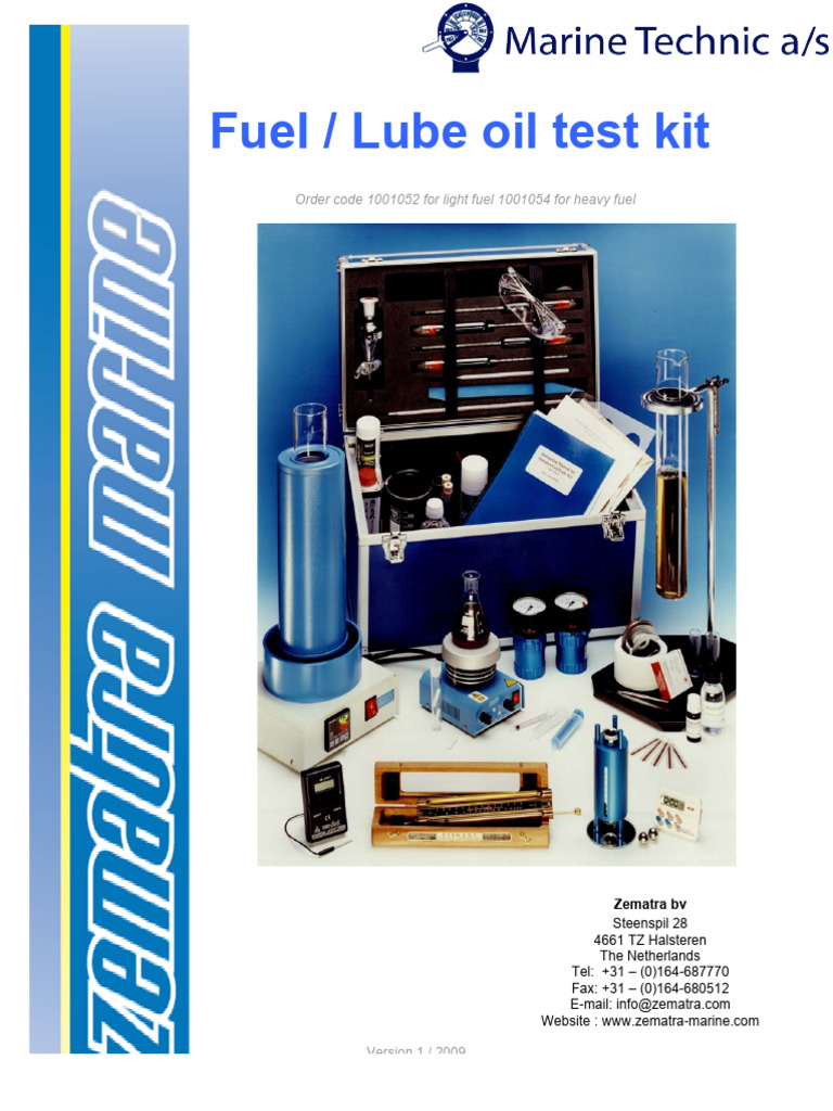 Fuel and Lube Oil Test Kit Guide | PDF | Viscosity | Lubricant