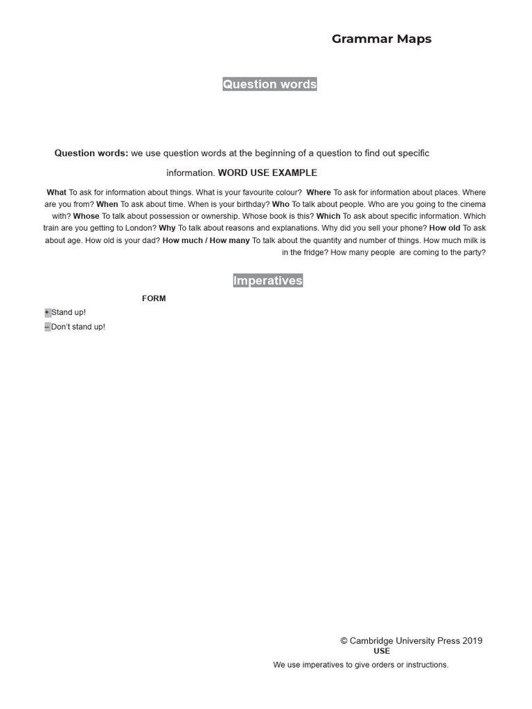 Question Words | PDF