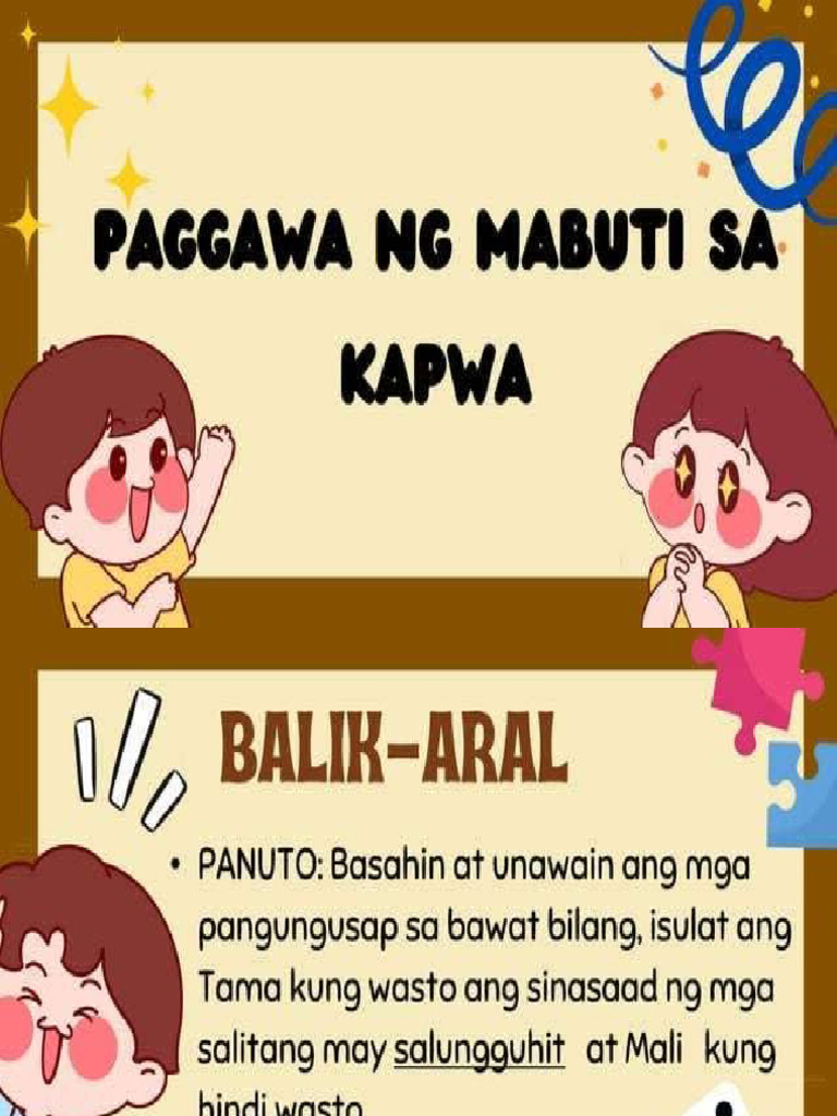 Paggawa NG Mabuti Sa Kapwa | PDF