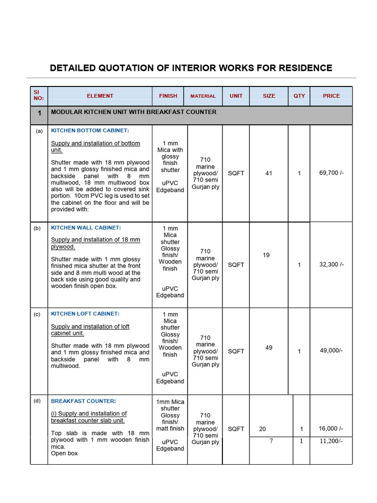 Quotation 01. | PDF | Plywood | Building Materials