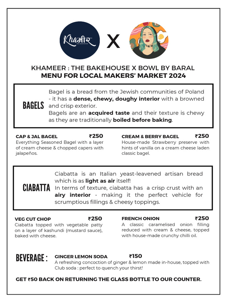 Local Makers' Market Menu 2024 | PDF