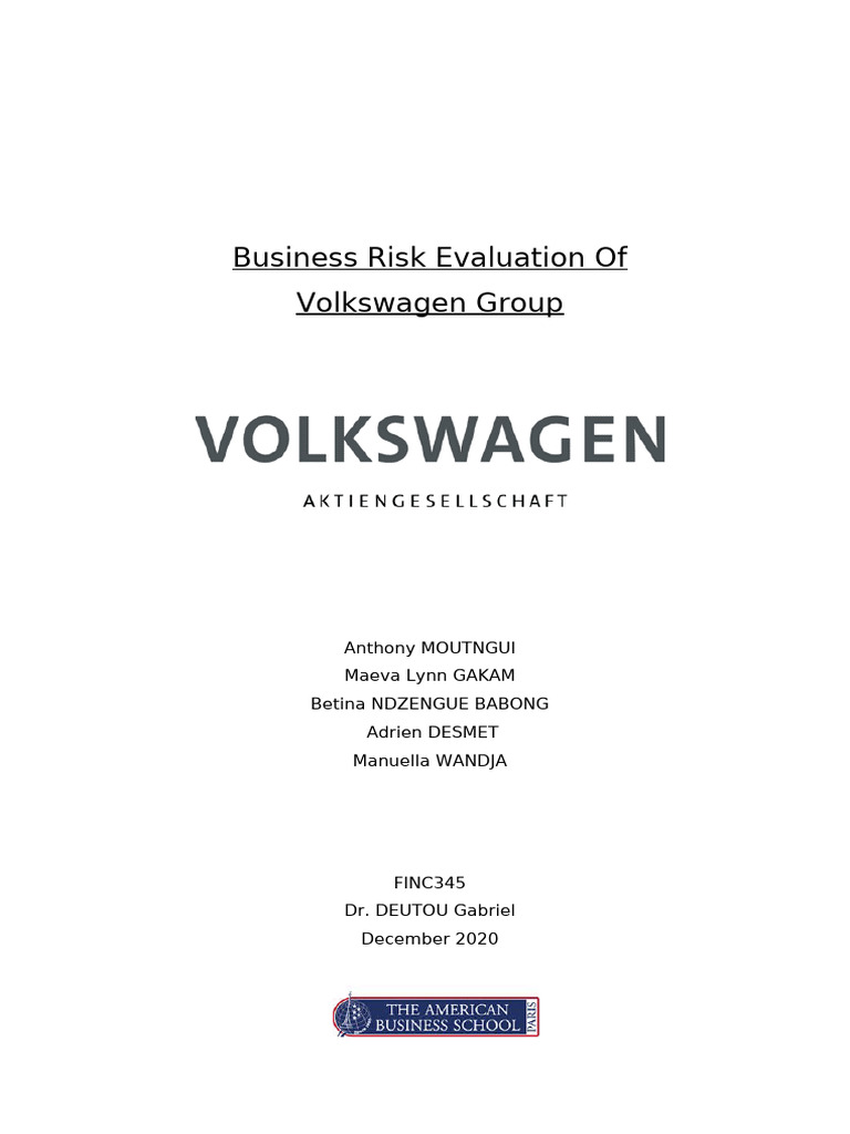 Volkswagen Business Risk Evaluation | PDF | Internal Audit | Volkswagen
