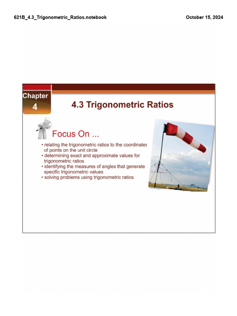 621B 4.3 Trigonometric Ratios Part1 | PDF