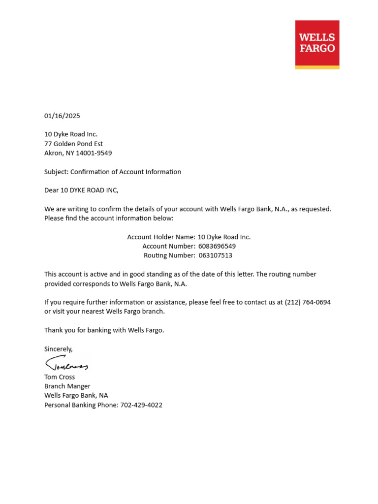 Wells Letter | PDF