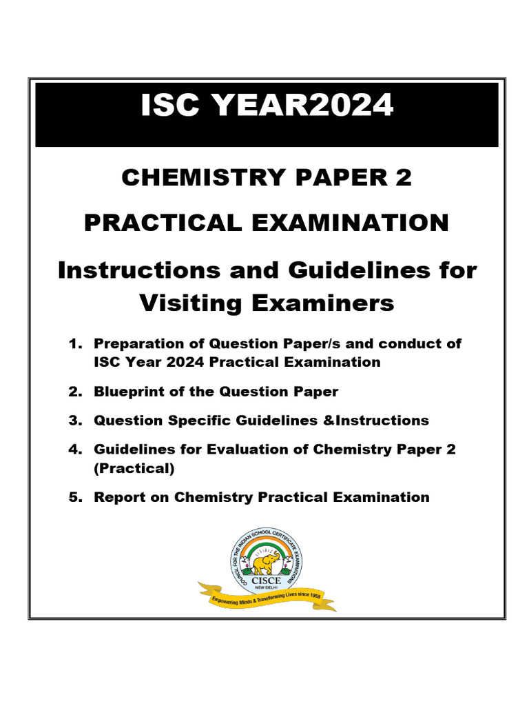 ISC 2024 Chemistry Practical Guidelines | PDF | Titration | Chemistry