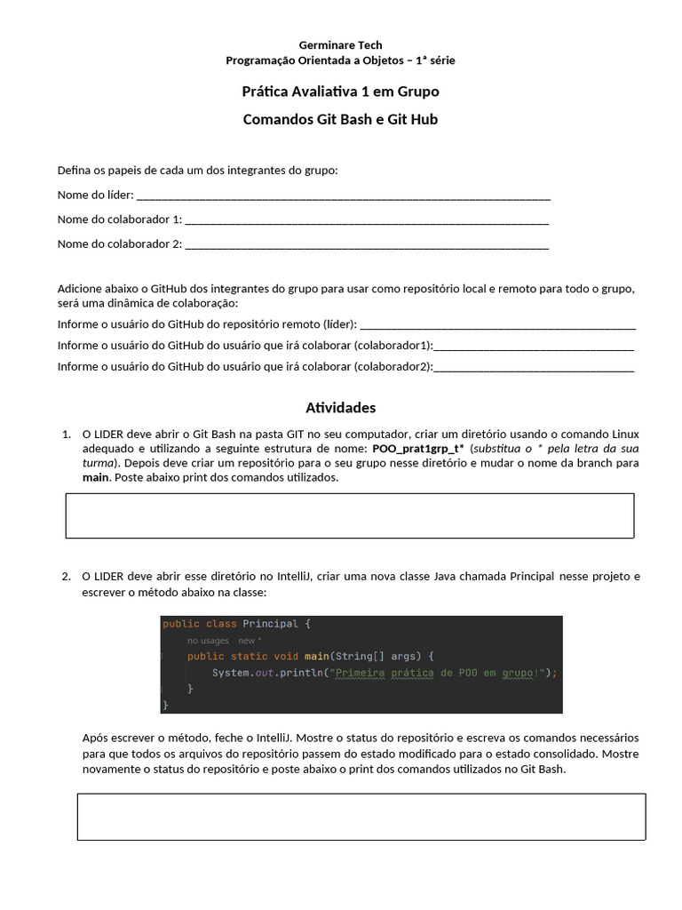 2024 03 Pratica 1 de Poo em Grupo | PDF | Programação orientada a ...