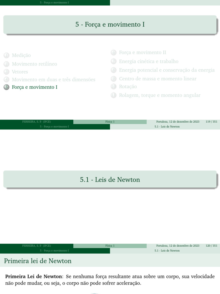 fisica1_Parte8 | PDF | Força | Leis do Movimento de Newton