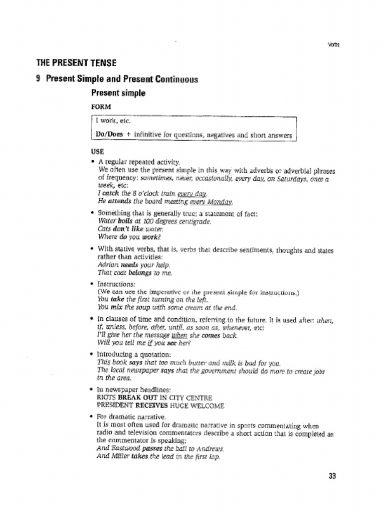 Present Simple and Progressive Tenses | PDF