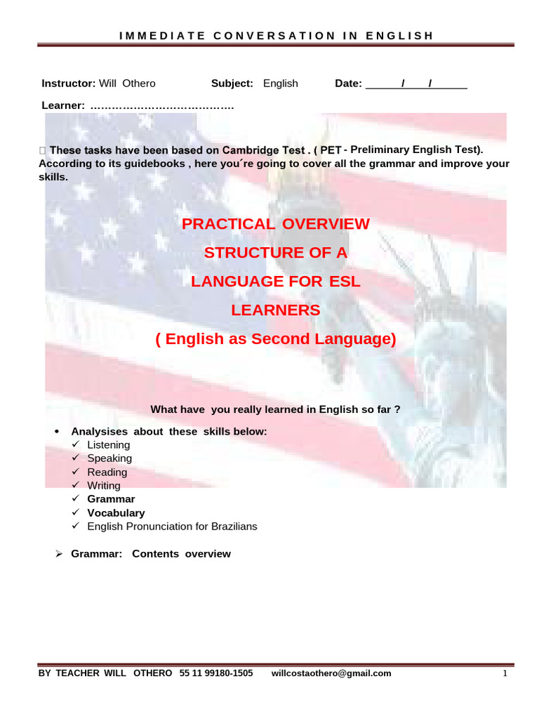 English Class Homework Overview Pdf English Language Linguistics