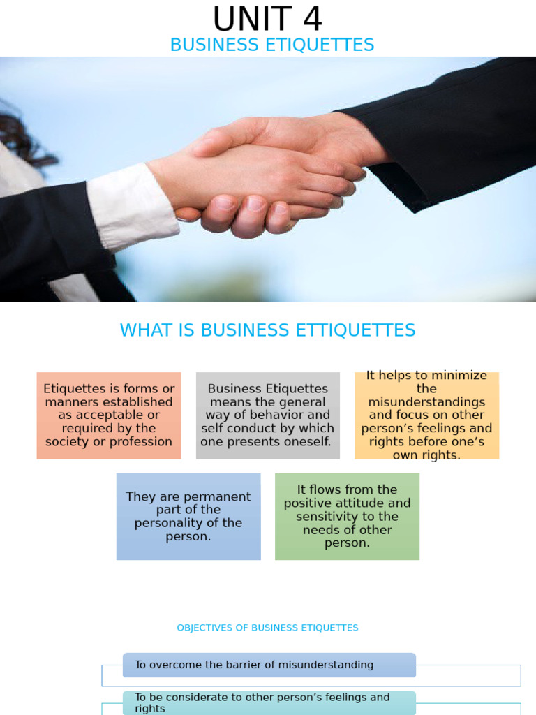 Business Ettiquettes PPT 2 | PDF | Communication | Etiquette