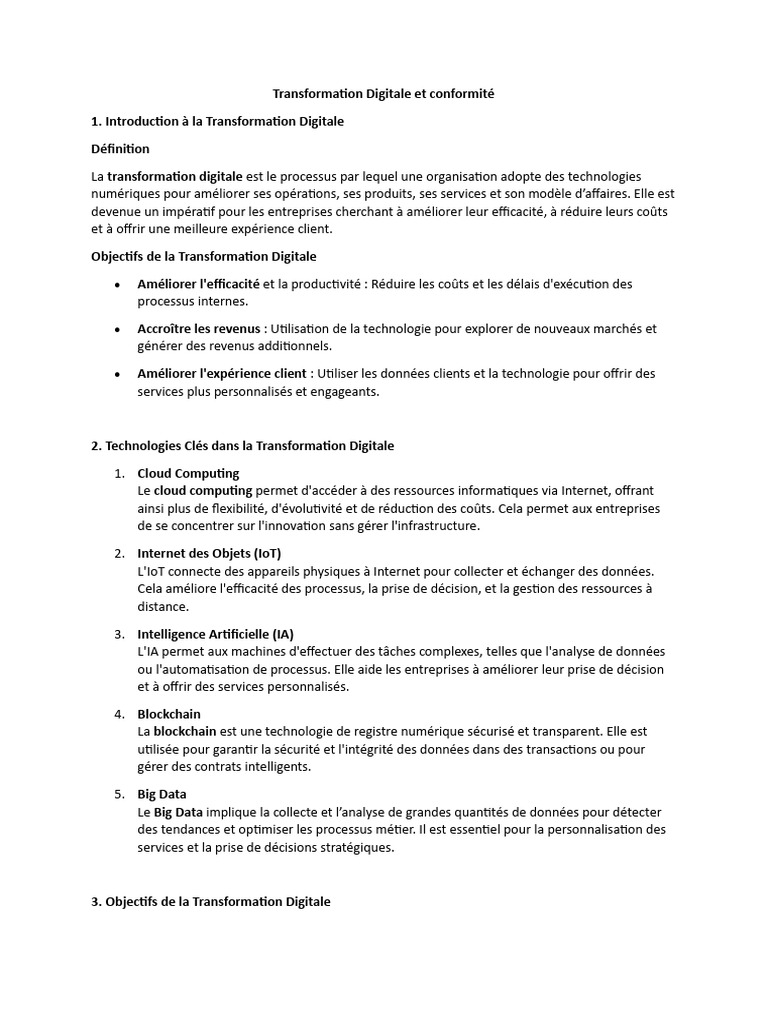 Transformation Digitale et Conformité | PDF | Sécurité des systèmes d ...