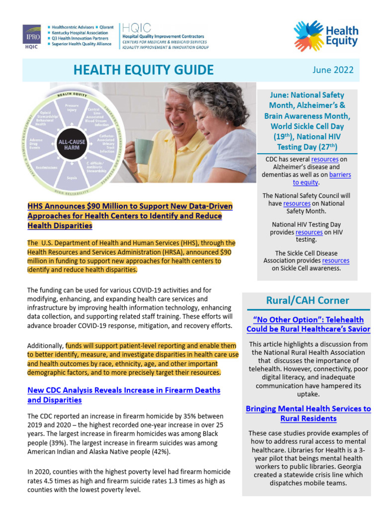 HHS $90M Funding for Health Equity Initiatives | PDF | Health Equity ...