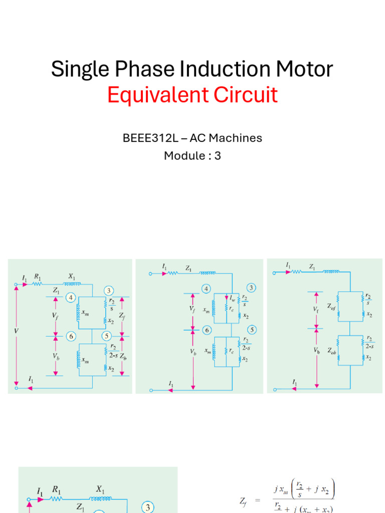 Single Phase Induction Motor Circuit | PDF