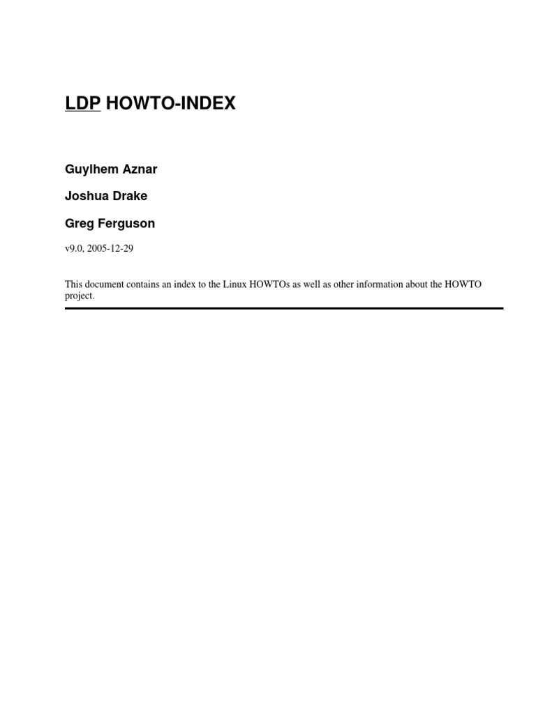 Howto Index | PDF | Linux | Operating System