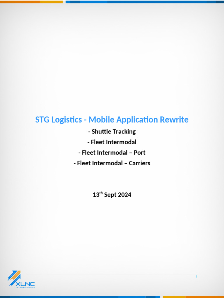 STG Logistics Mobile App Development Plan | PDF | Login | Logistics