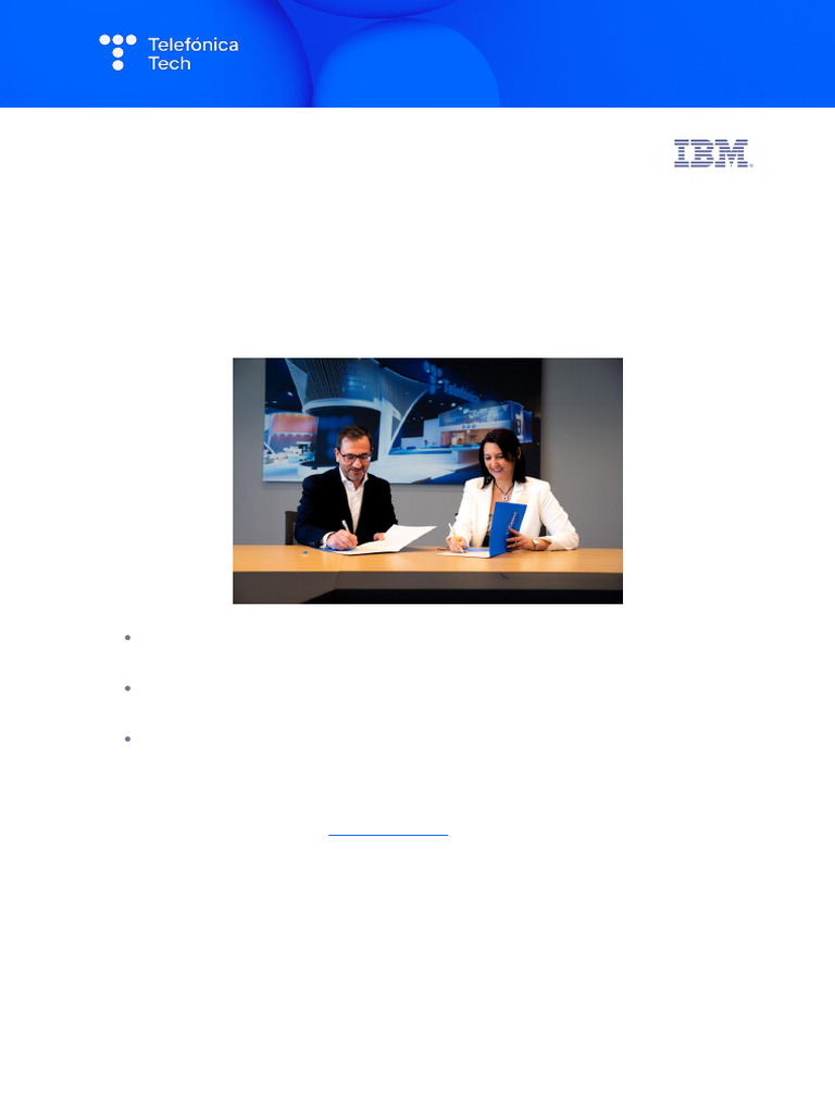 Telefonica Tech e IBM Firman Un Nuevo Acuerdo de Colaboracion para ...